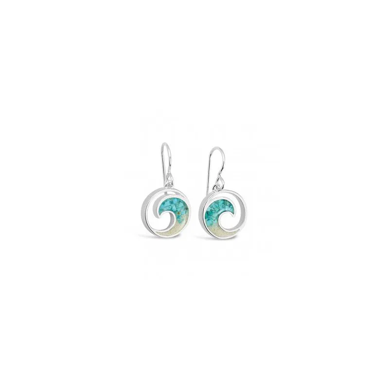 Dune Jewelry Ocean City Sand and Turquoise Gradient Wave Earrings