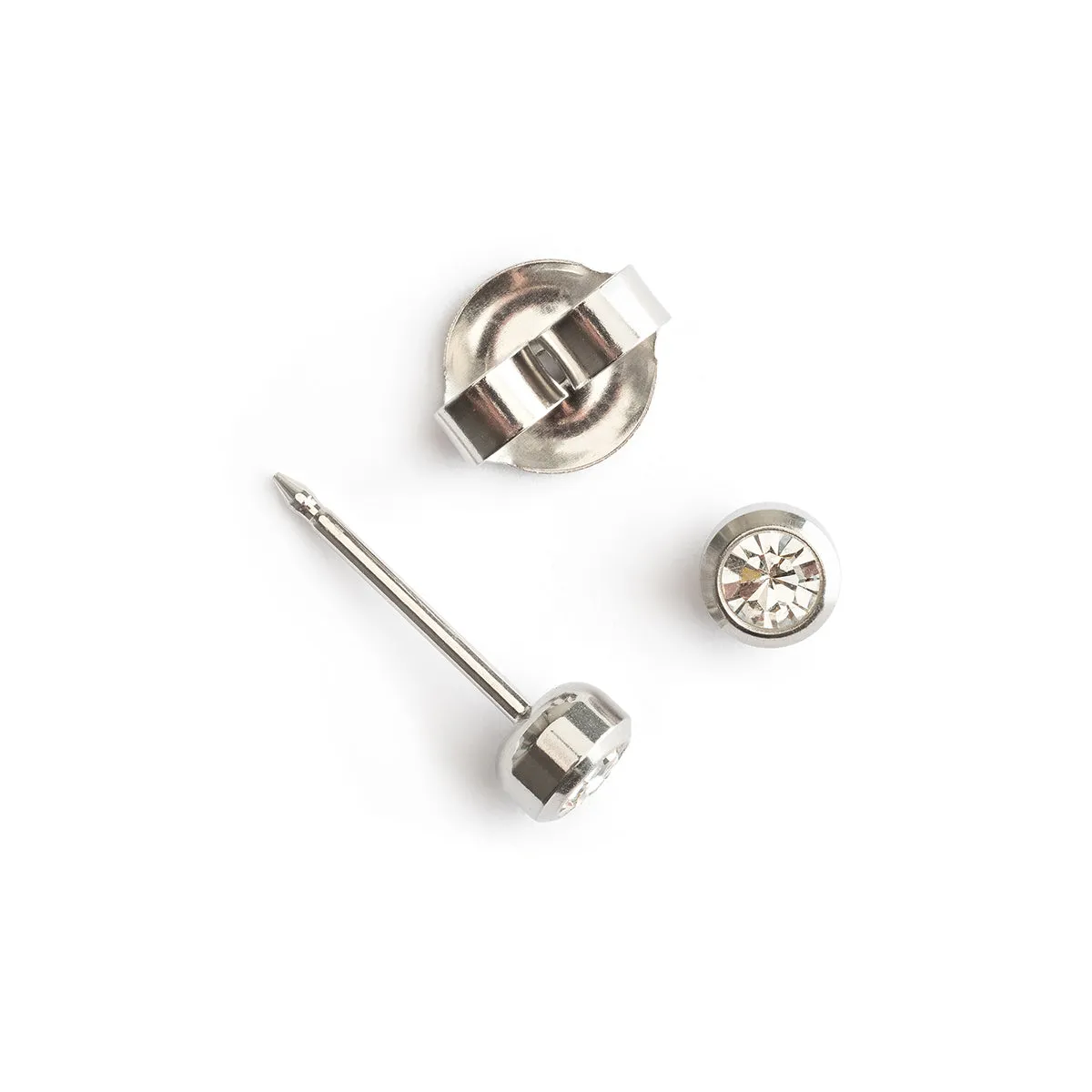 Ear Piercing 3 mm Bezel Crystal Stainless Steel Self Piercer