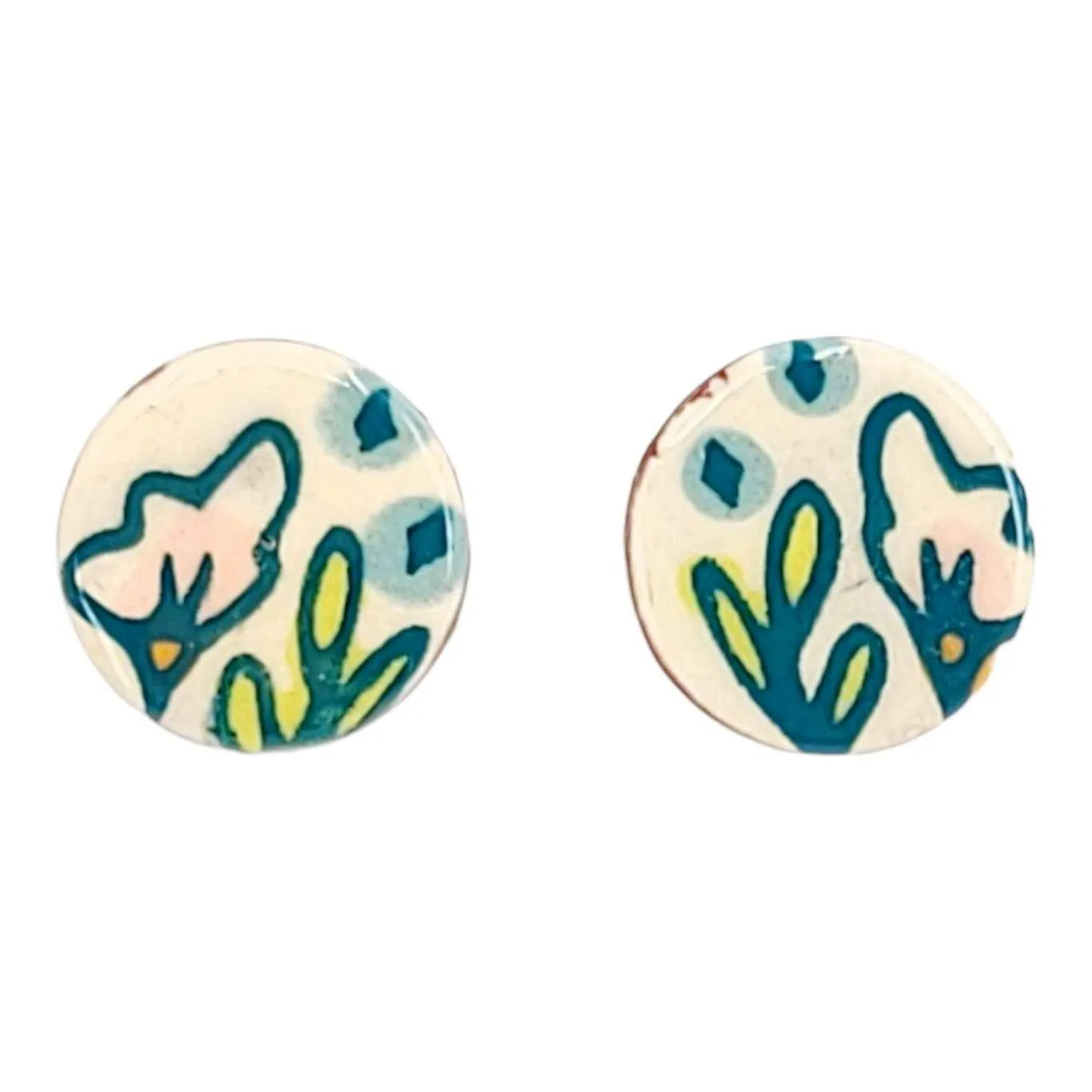 Earrings - Berries Floral Studs by Catie Miller Ceramics