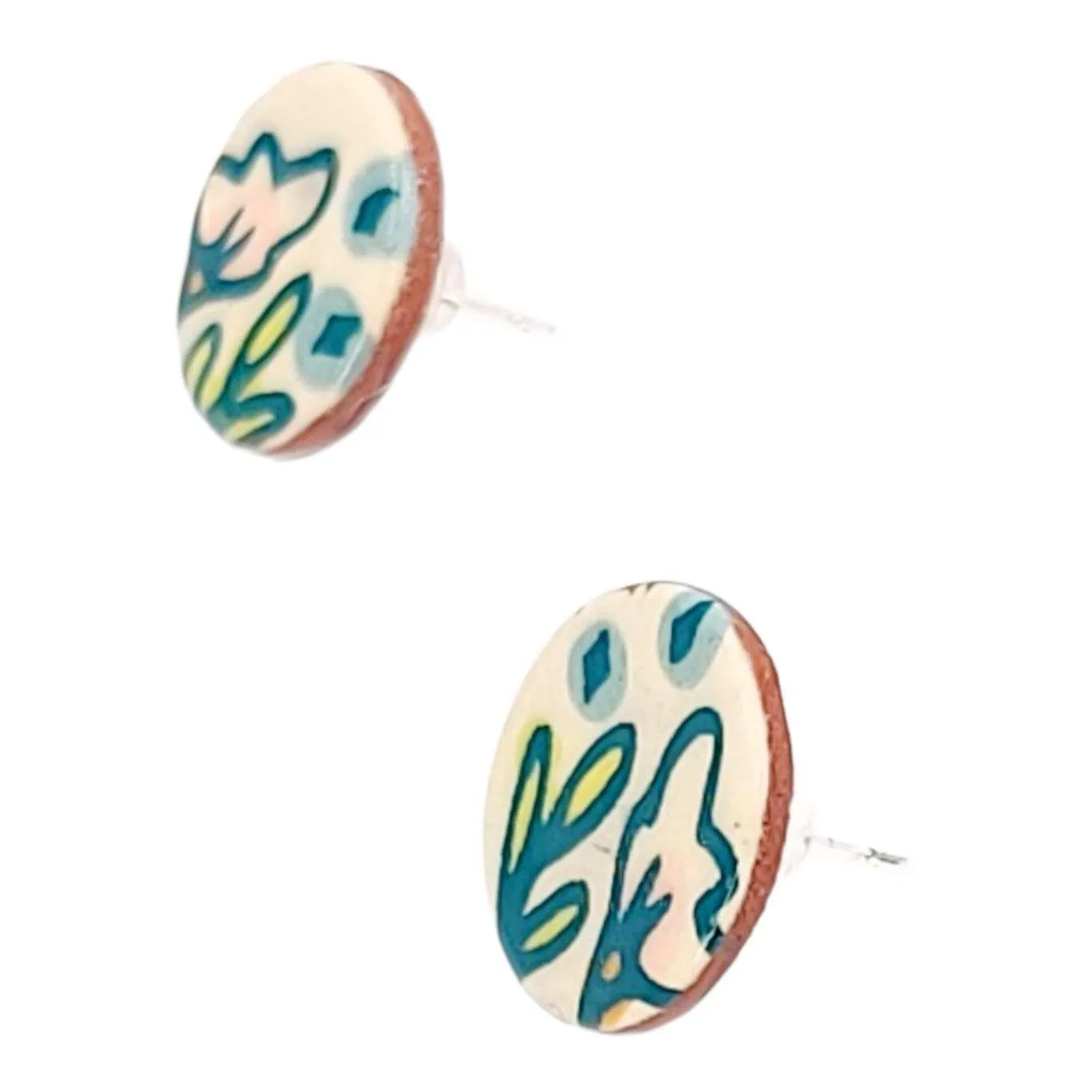 Earrings - Berries Floral Studs by Catie Miller Ceramics