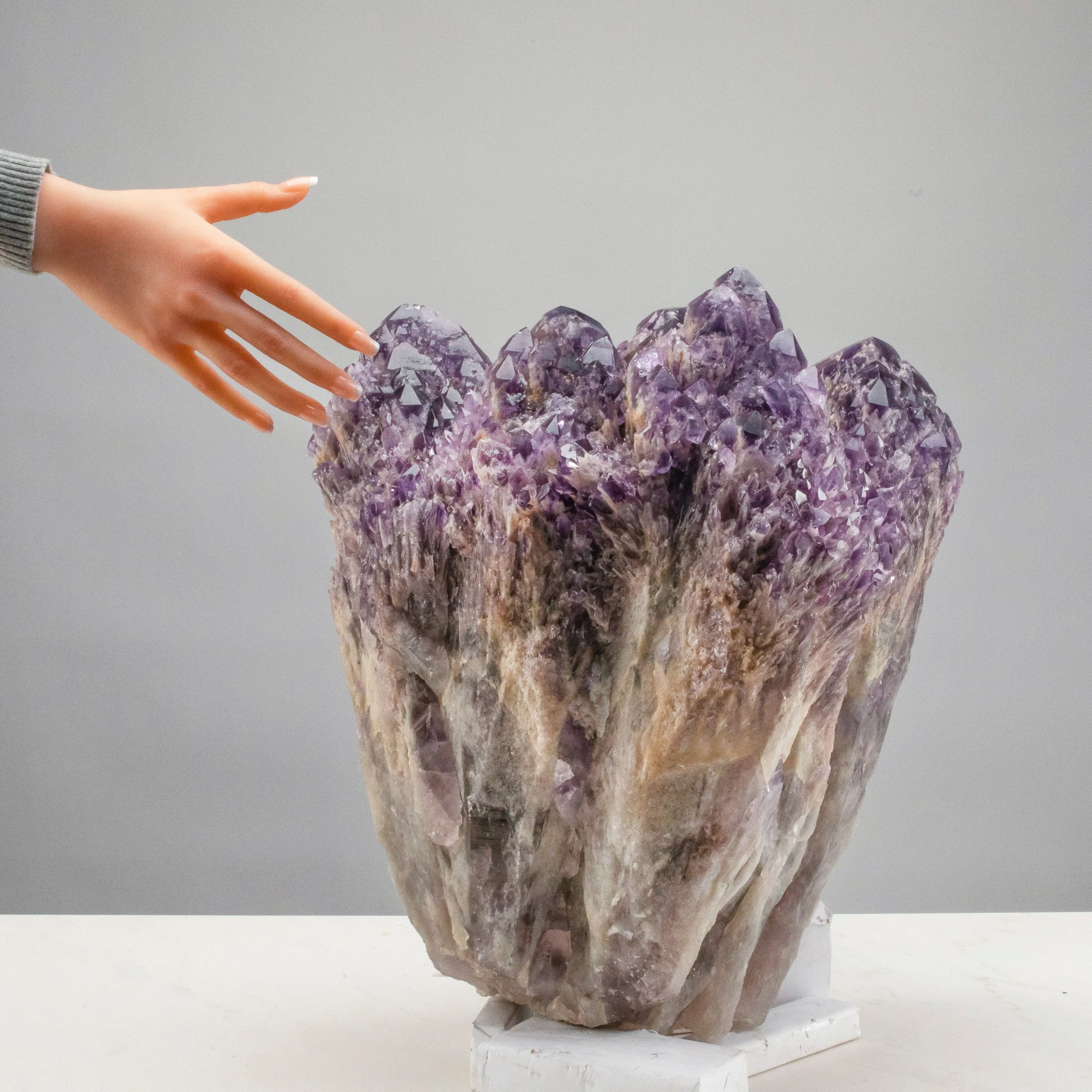 Elestial Amethyst Cluster Point from Brazil - 88lbs / 14"