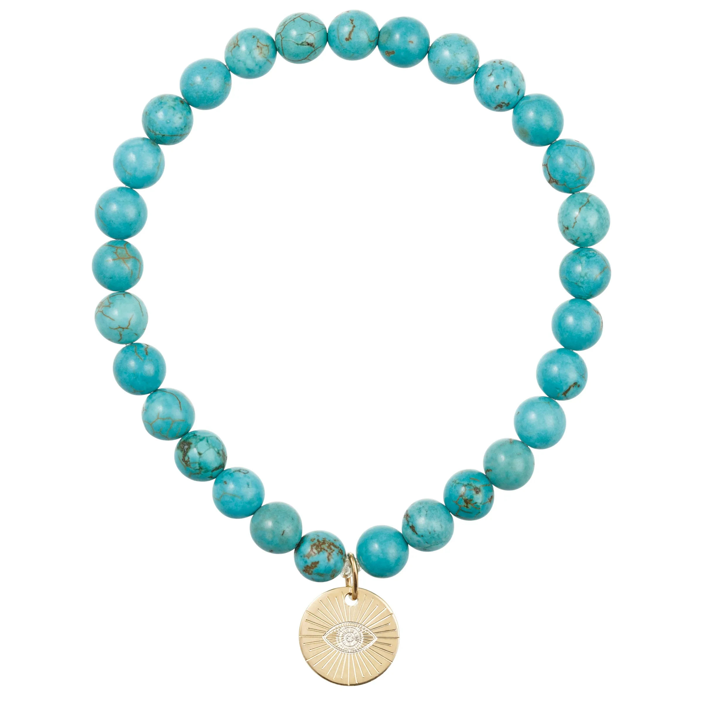 Eye of Providence & Protection Gemstone Bracelet - Gold / Turquoise