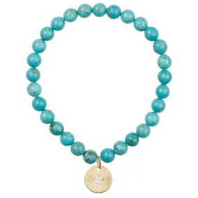 Eye of Providence & Protection Gemstone Bracelet - Gold / Turquoise