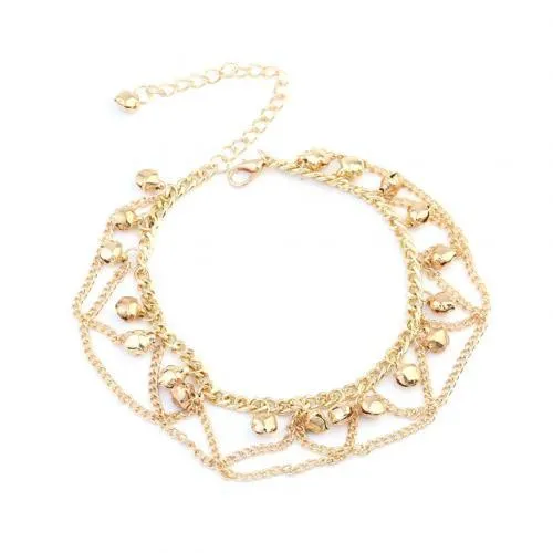 Fashion Drop Jingle Bell Charm Anklet Beach Foot Cross Chain