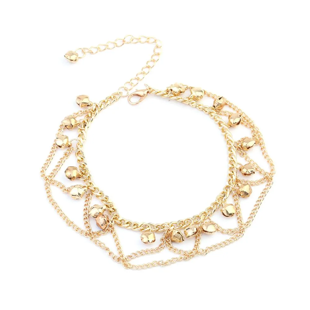 Fashion Drop Jingle Bell Charm Anklet Beach Foot Cross Chain