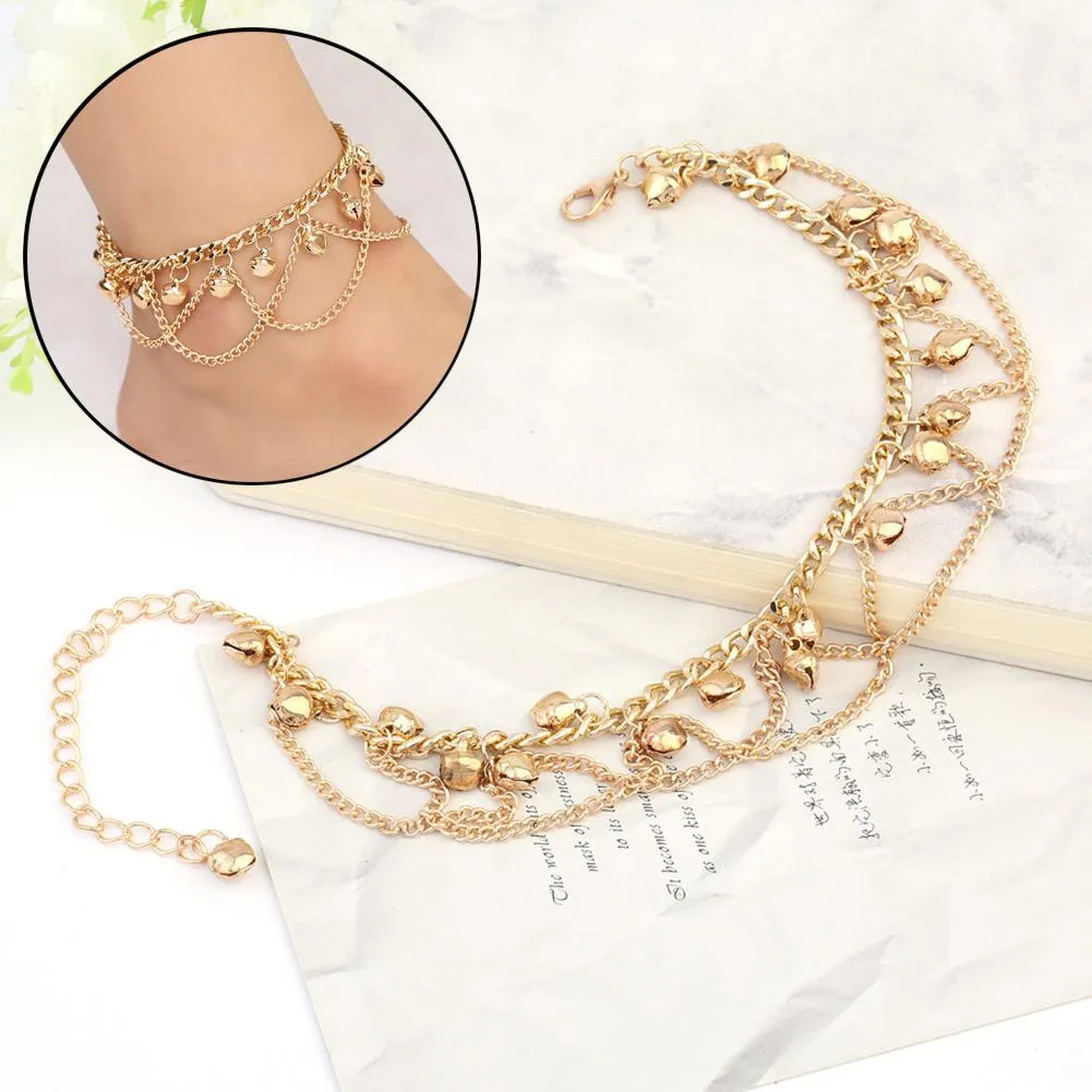 Fashion Drop Jingle Bell Charm Anklet Beach Foot Cross Chain