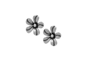 Fleur silver stud earrings