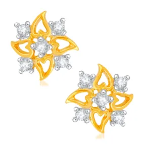 Floral Love Designer CZ Stud Earrings