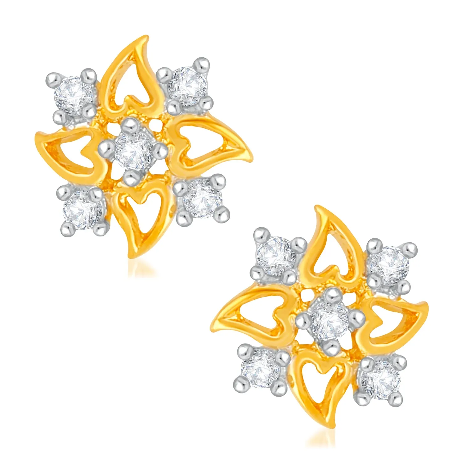 Floral Love Designer CZ Stud Earrings