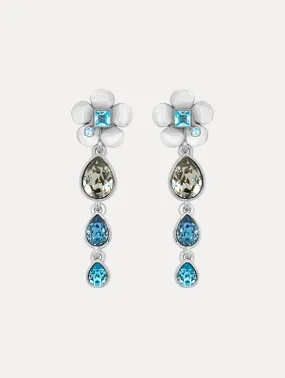 Flower Teardrop Clip-On Earrings