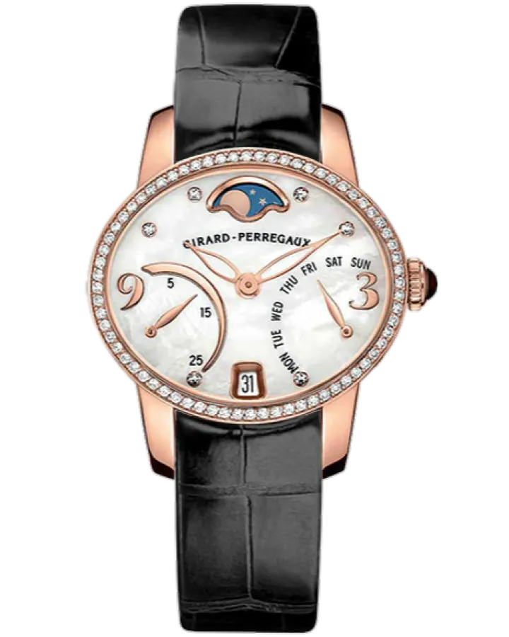 Girard Perregaux Cats Eye Bi-Retro 18K Rose Gold & Diamonds Ladies Watch