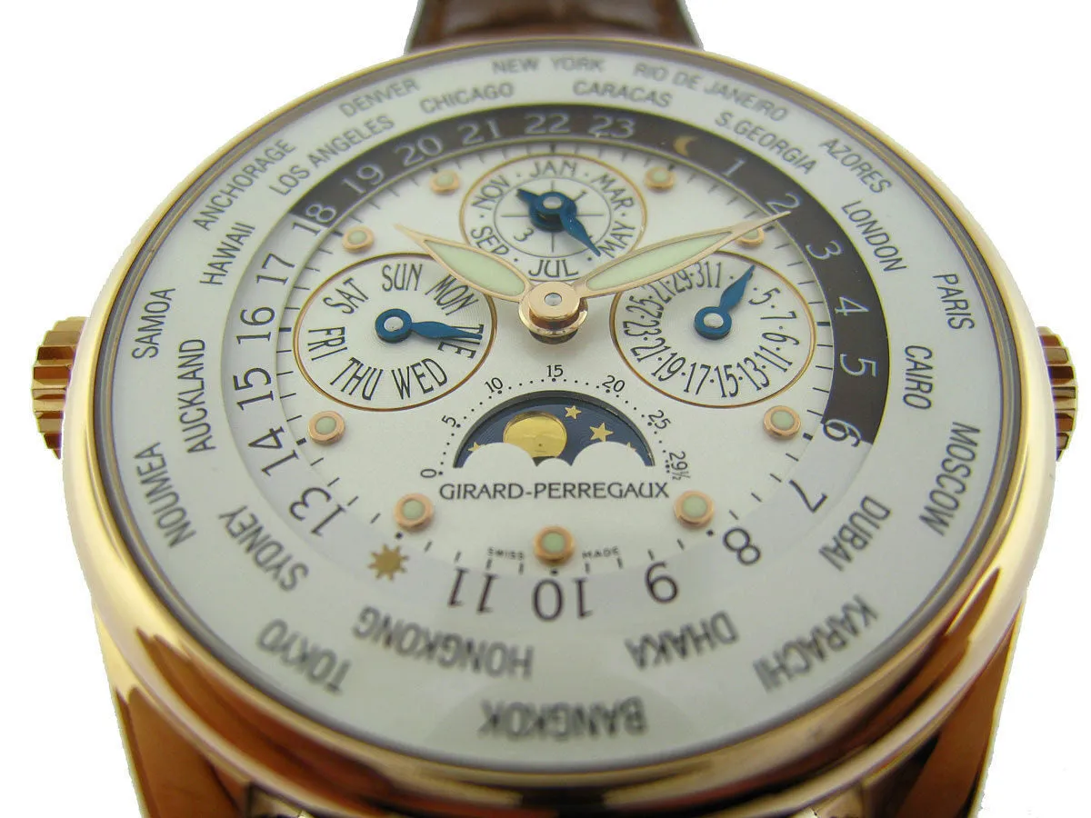 Girard Perregaux World Time Perpetual Automatic White Dial Men's Watch 90280-52-131-BACA
