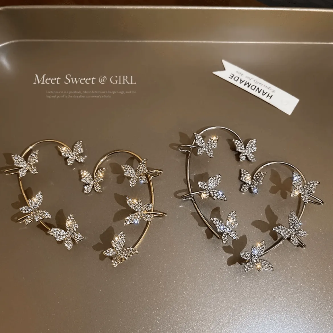 Glitter Crystal Butterfly Ear Cuff