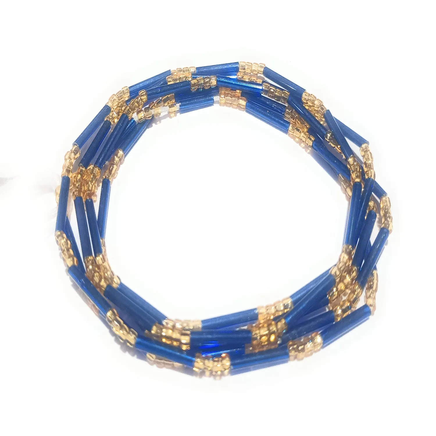 Gold Blue & Black Metallic Variety Waist Bead Strands