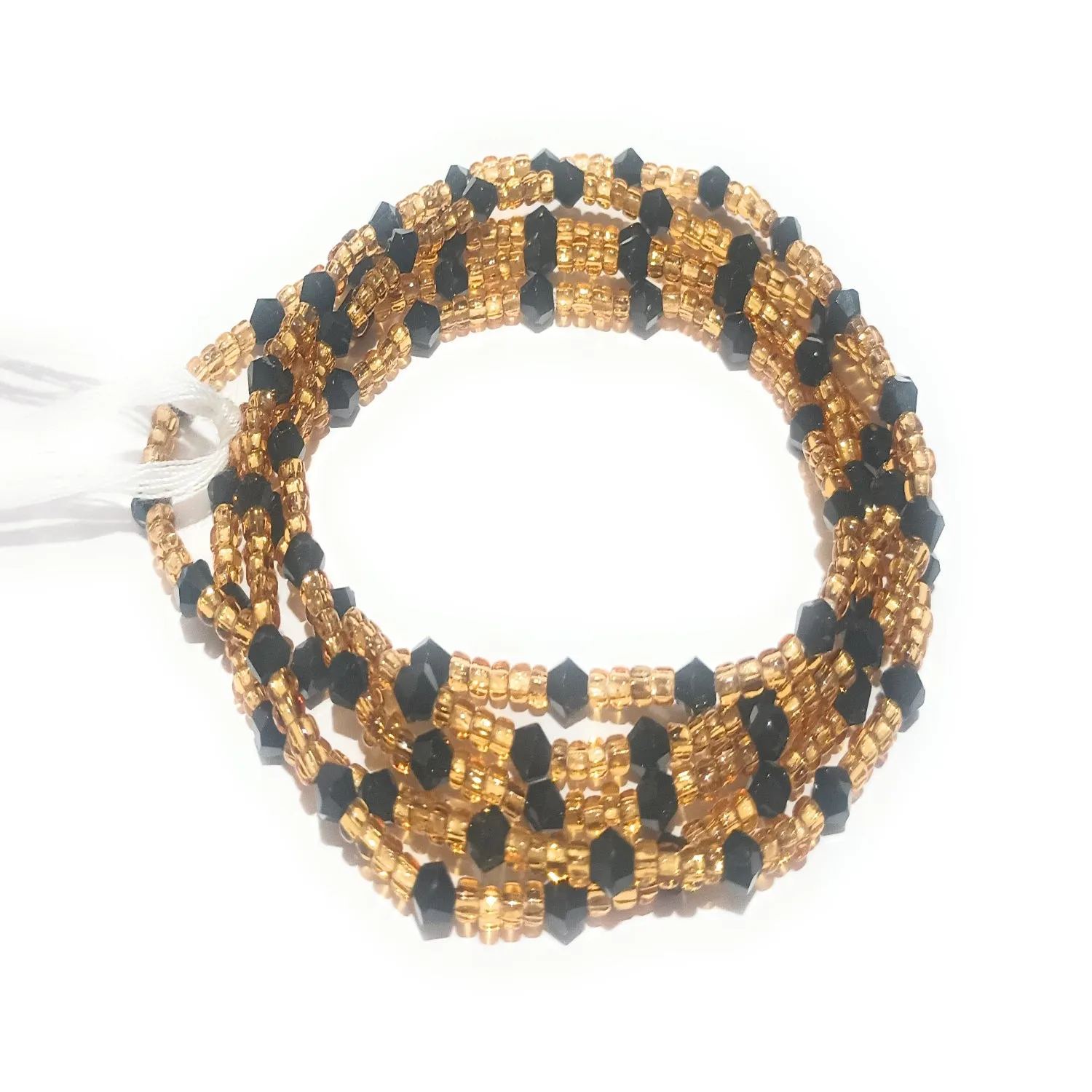 Gold Blue & Black Metallic Variety Waist Bead Strands