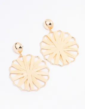 Gold Raffia Wrapped Drop Earrings