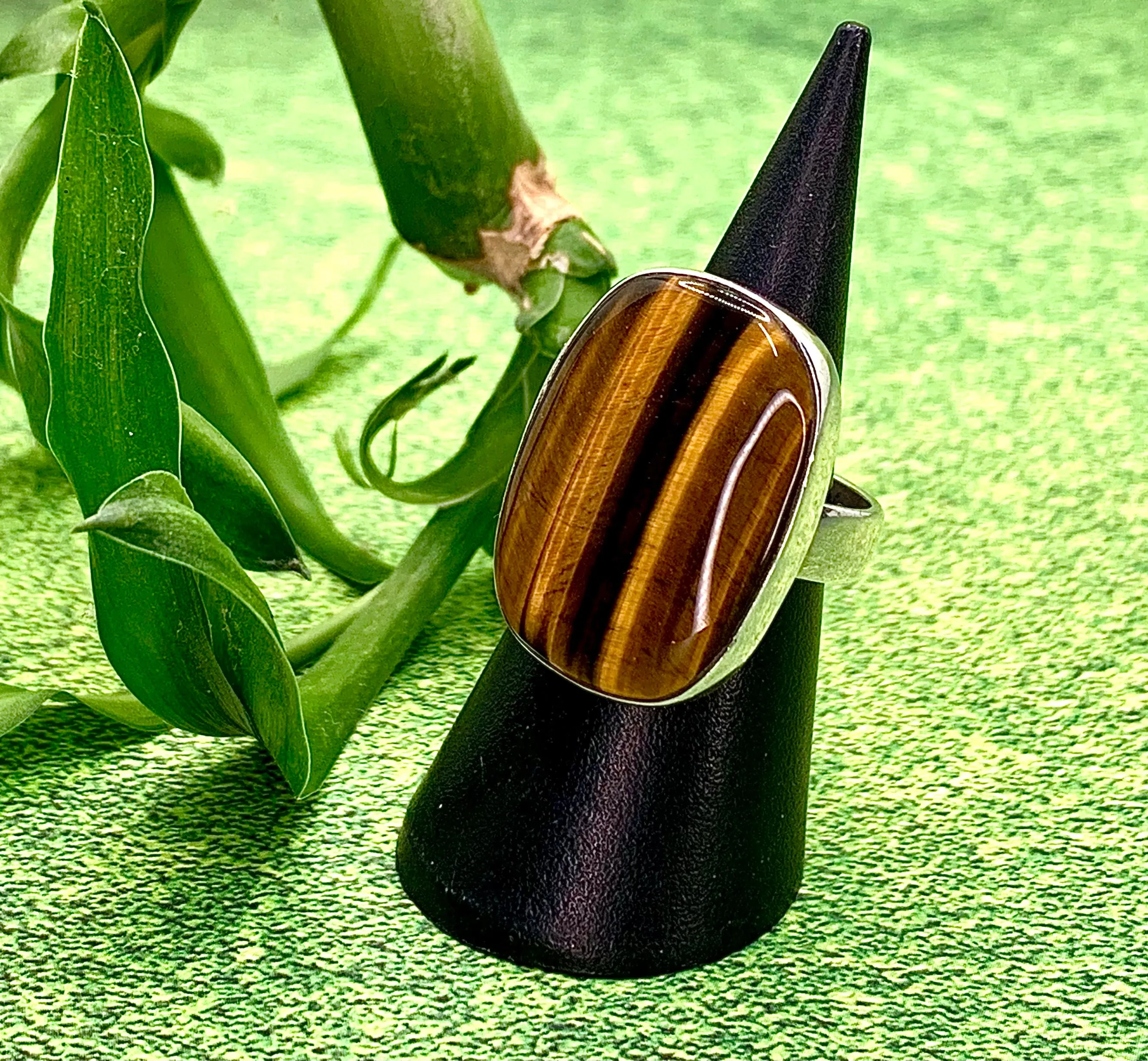 Golden Tiger's Eye Oblong Ring
