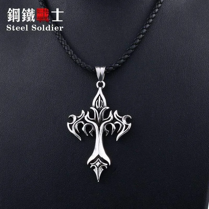 green stone Stainless Steel pendant necklace man power glory compass Jewelry