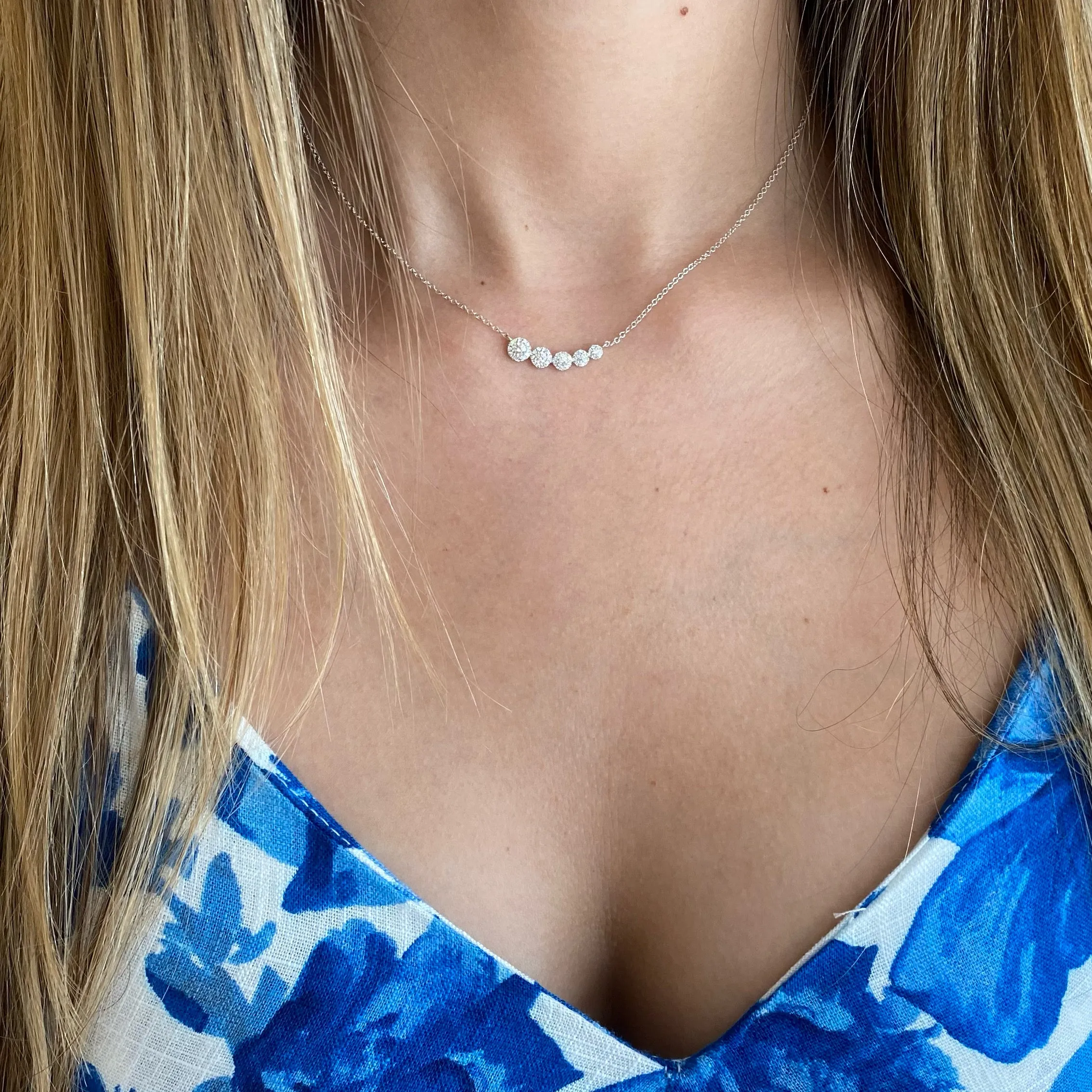 Halo Diamond Bar Pendant