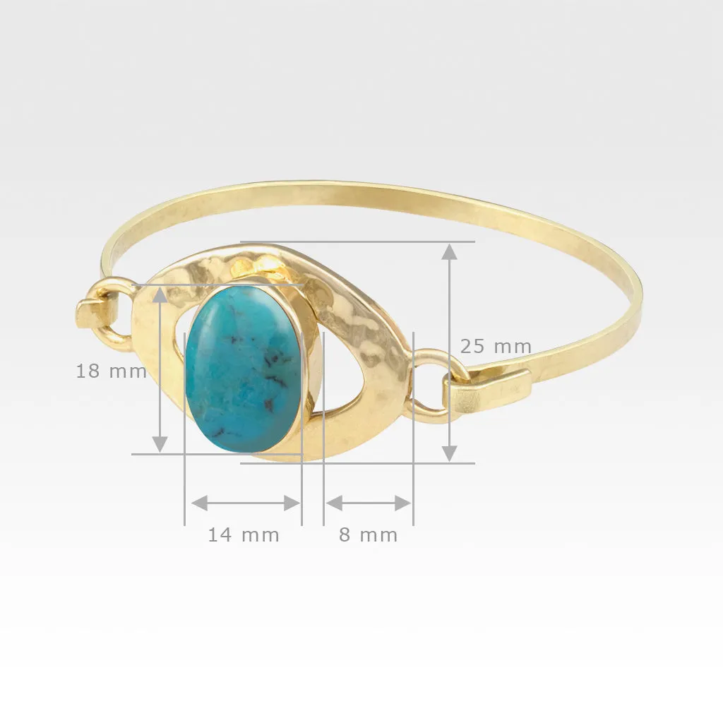 Hammered Bangle - Turquoise