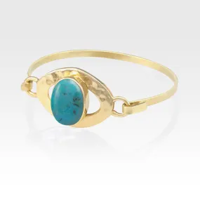 Hammered Bangle - Turquoise
