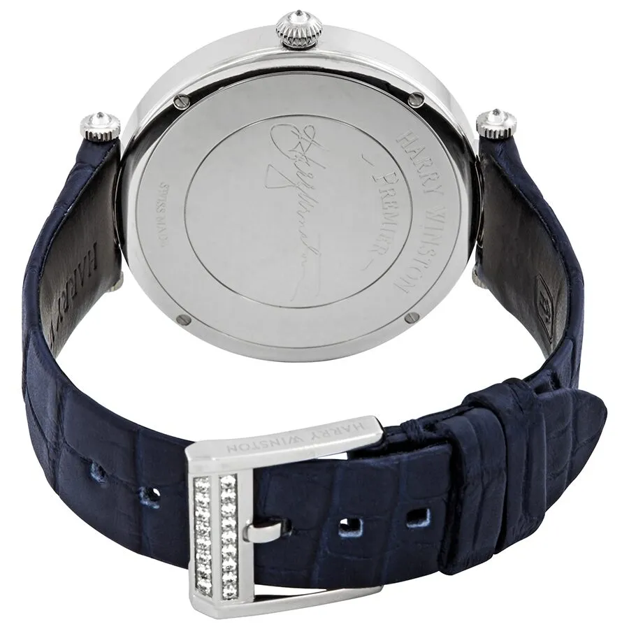 Harry Winston Premier Moon Phase Ladies 18k White Gold Diamond Set Watch PRNQMP36WW002
