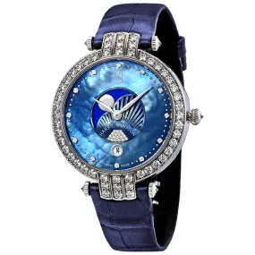 Harry Winston Premier Moon Phase Ladies 18k White Gold Diamond Set Watch PRNQMP36WW002
