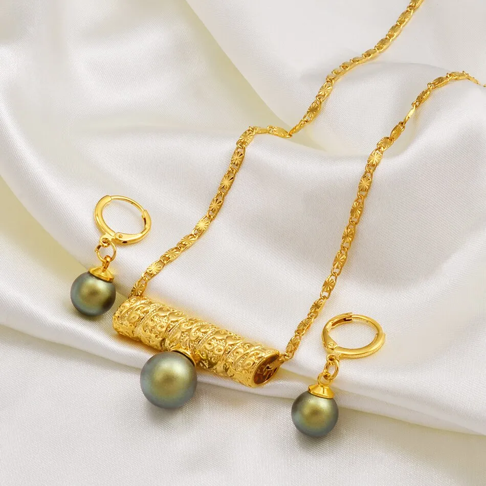 Hawaiian Pearl Jewelry sets Pendant Necklaces Earrings