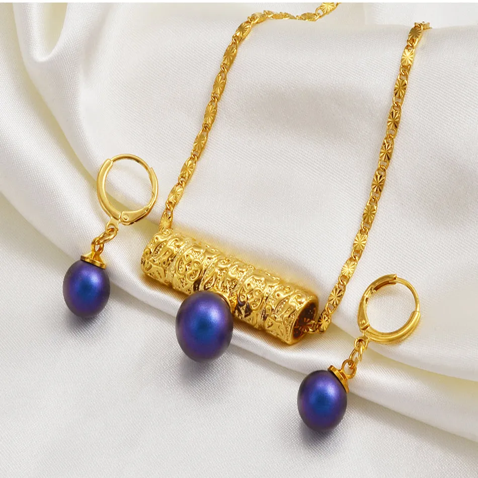 Hawaiian Pearl Jewelry sets Pendant Necklaces Earrings