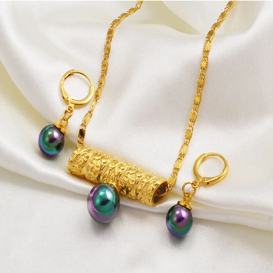 Hawaiian Pearl Jewelry sets Pendant Necklaces Earrings