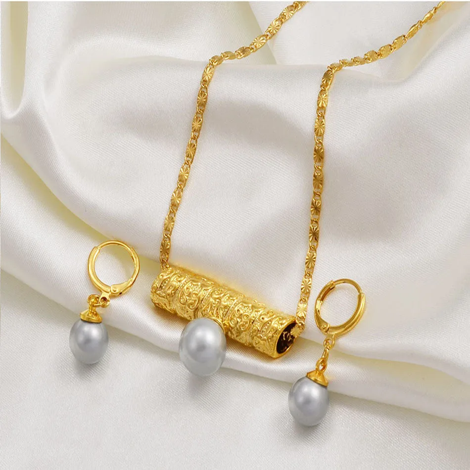 Hawaiian Pearl Jewelry sets Pendant Necklaces Earrings