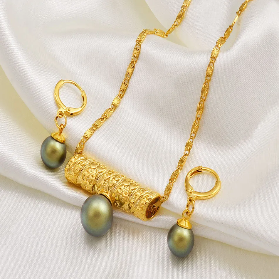 Hawaiian Pearl Jewelry sets Pendant Necklaces Earrings