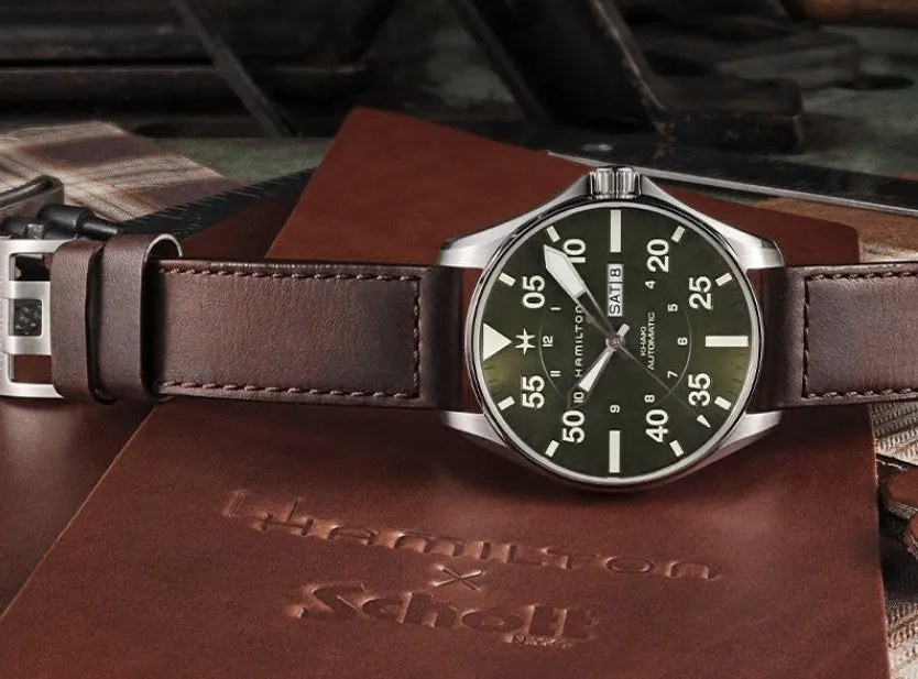 HML Watch Khaki Aviation Pilot Schott NYC Limited Edition