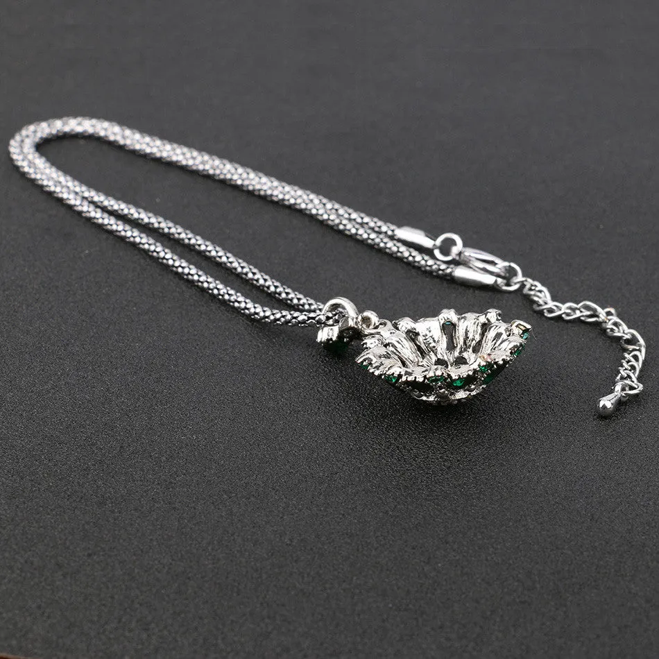 Hot Gorgeous Bohemia Vintage Jewelry Fashion Resin Silver -Plated Women For Pendant Long Necklace Crystal Gifts