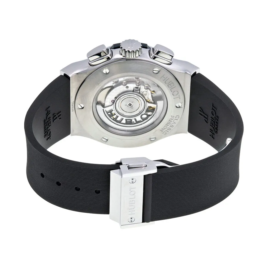 Hublot Classic Fusion Silver Dial Chronograph Black Rubber Men's Watch 521.NX.2610.RX