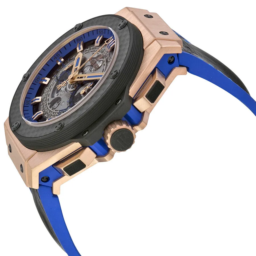 Hublot King Power Unico Gold Skeleton Sapphire Dial Automatic Men's Watch 701OQ0119HR 701.OQ.0119.HR