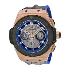 Hublot King Power Unico Gold Skeleton Sapphire Dial Automatic Men's Watch 701OQ0119HR 701.OQ.0119.HR