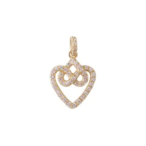 Infinity hearts lock knot dainty diamond pendant necklace ♥