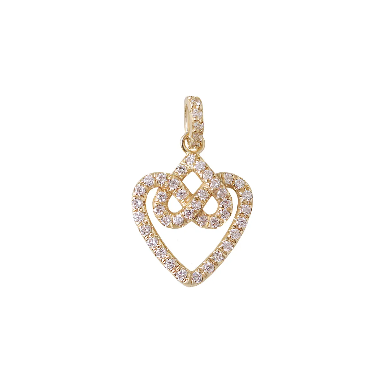 Infinity hearts lock knot dainty diamond pendant necklace ♥
