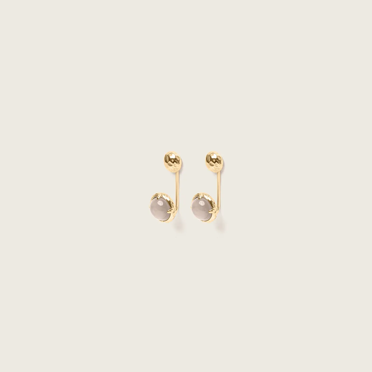 Jacket Mondstein Textured Ohrringe | 585 Gold