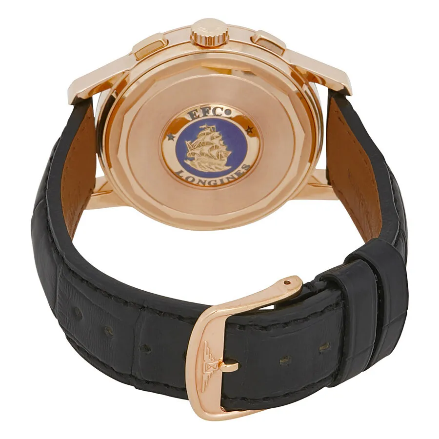Longines Flagship Heritage Chronograph Champagne Dial Black Leather Men's Watch L47568722
