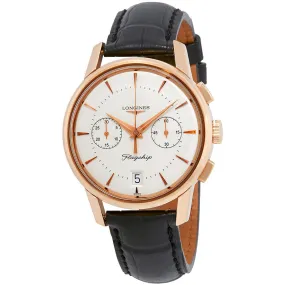 Longines Flagship Heritage Chronograph Champagne Dial Black Leather Men's Watch L47568722