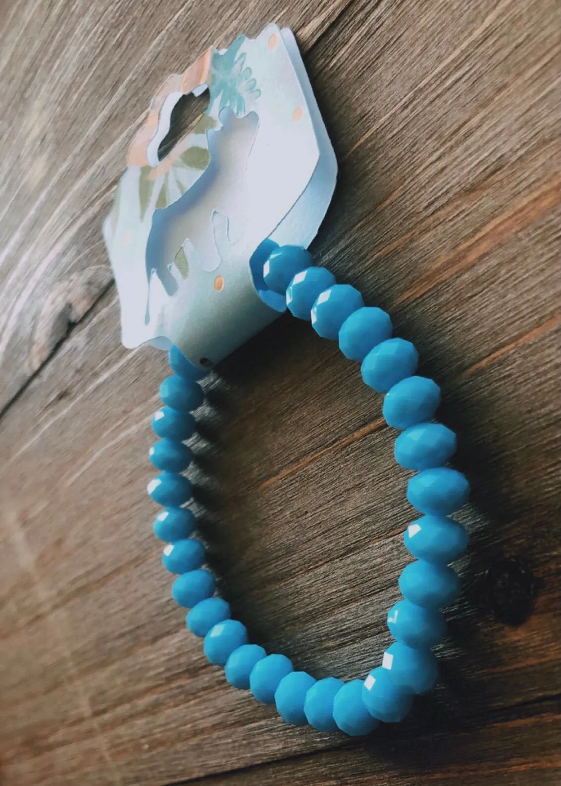 Medium Blue/Turquoise Adjustable Beaded Bracelet