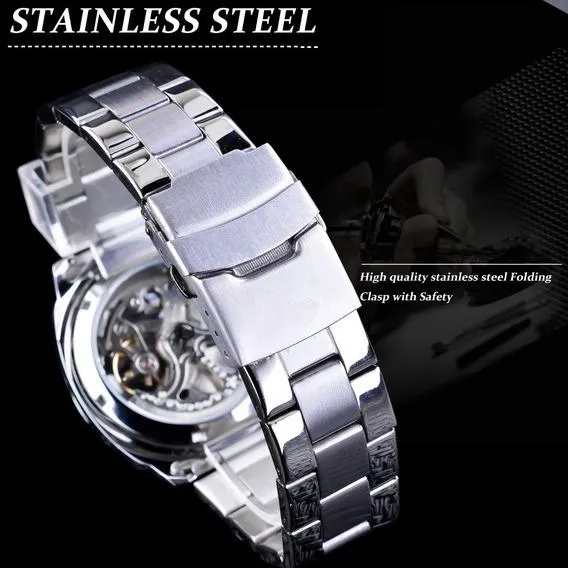 Men Luxury Skeleton Automatic Winding Mechanical Watch
