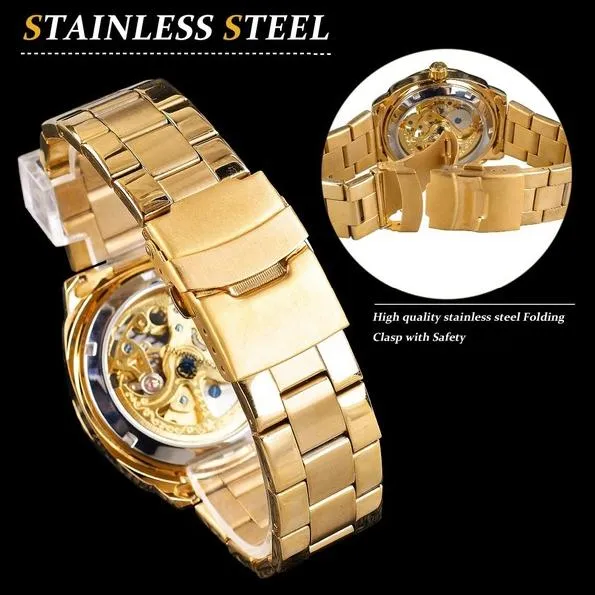 Men Luxury Skeleton Automatic Winding Mechanical Watch