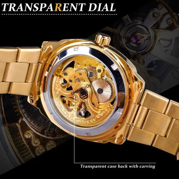 Men Luxury Skeleton Automatic Winding Mechanical Watch