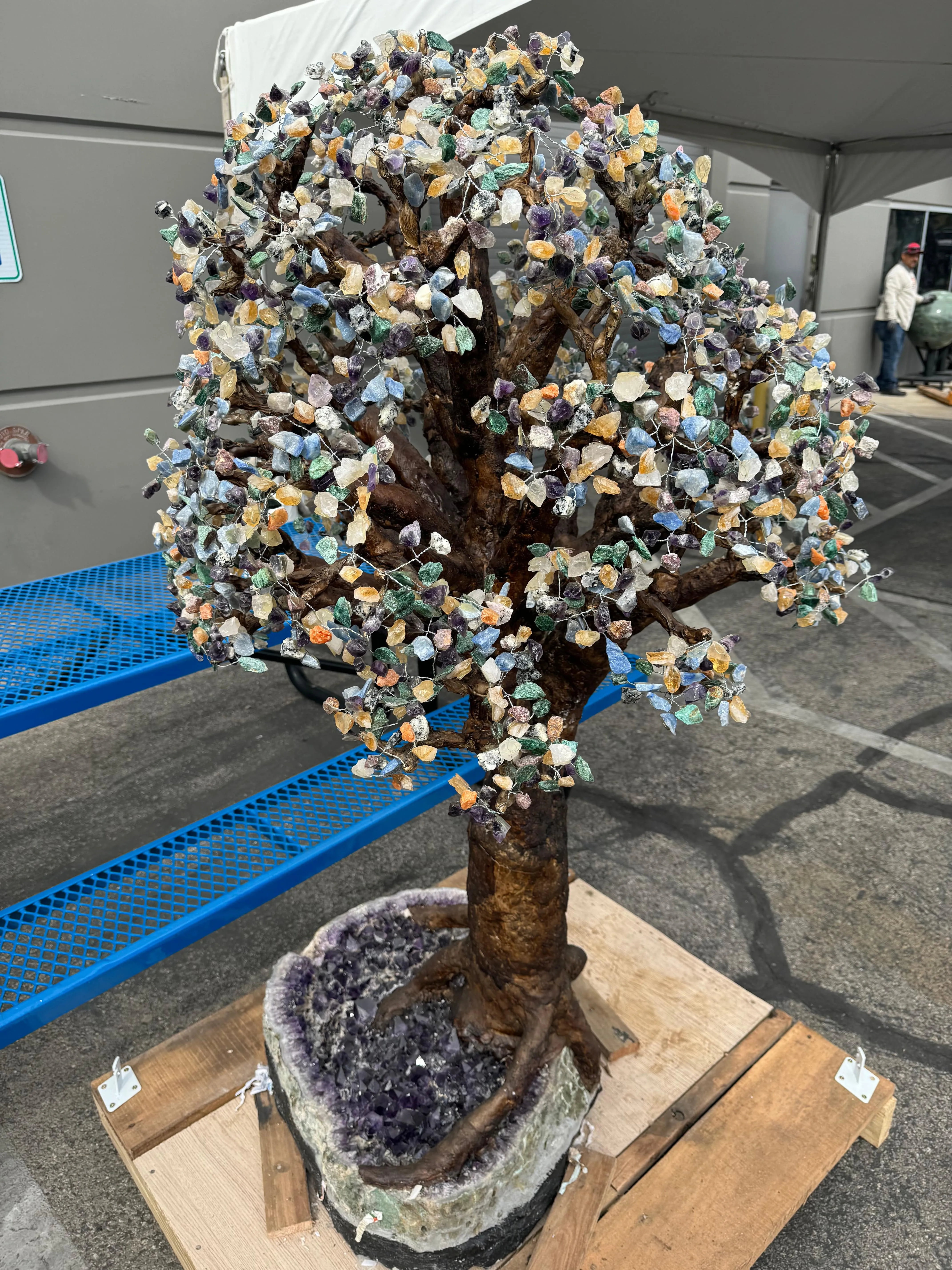 Multi Gemstone Amethyst Geode Tree from Brazil - 65"