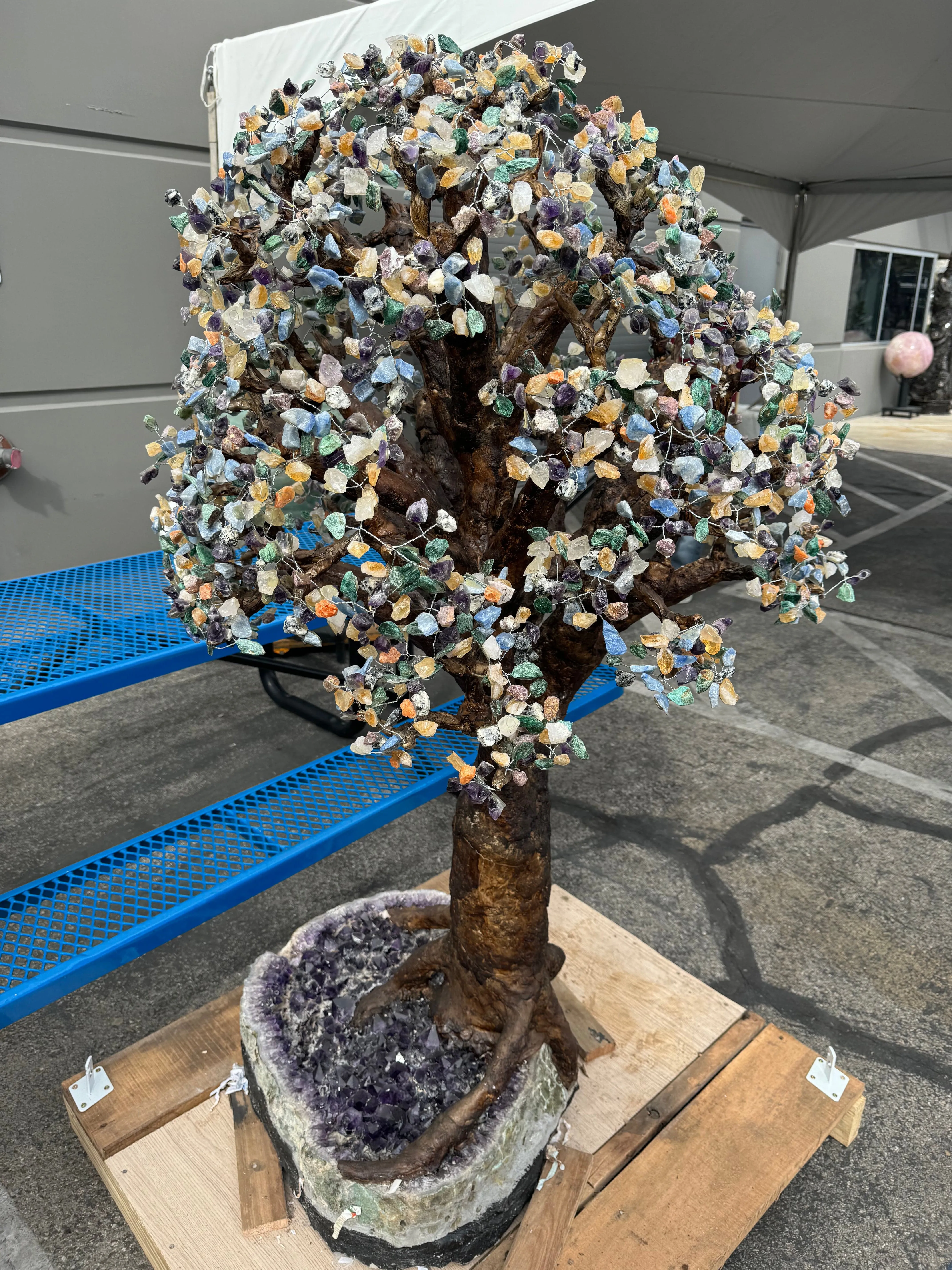 Multi Gemstone Amethyst Geode Tree from Brazil - 65"
