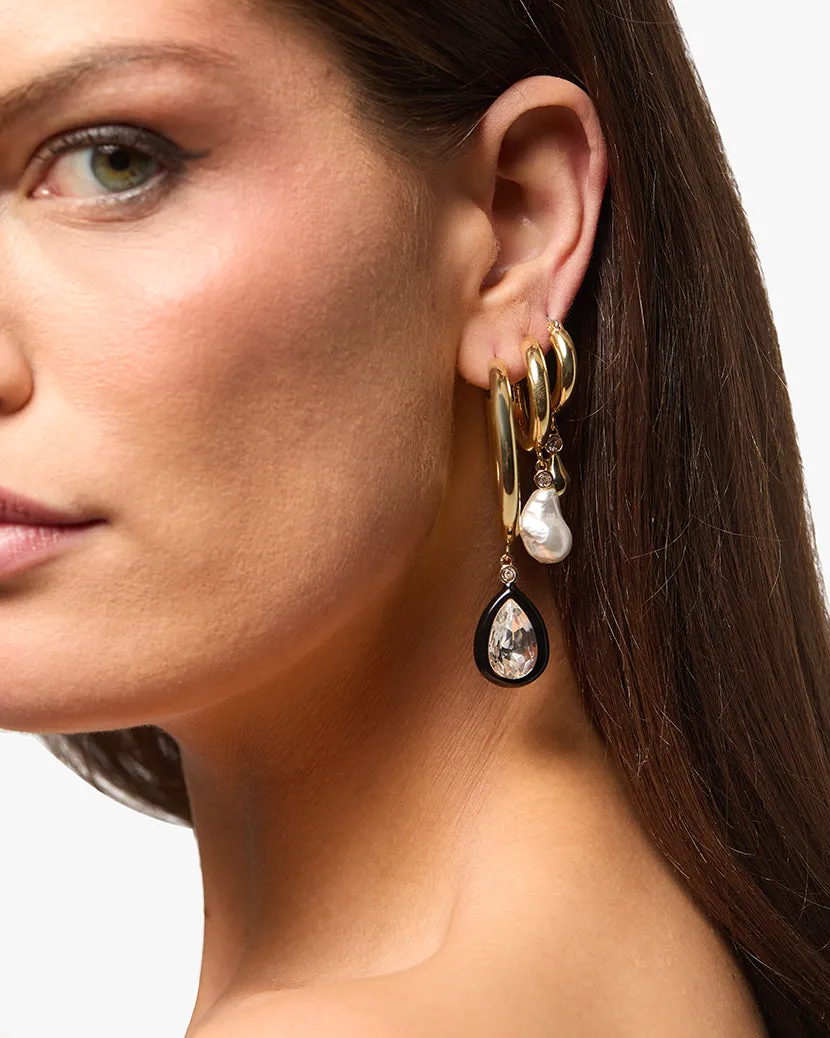 Multi Pear Drop Hoop Set