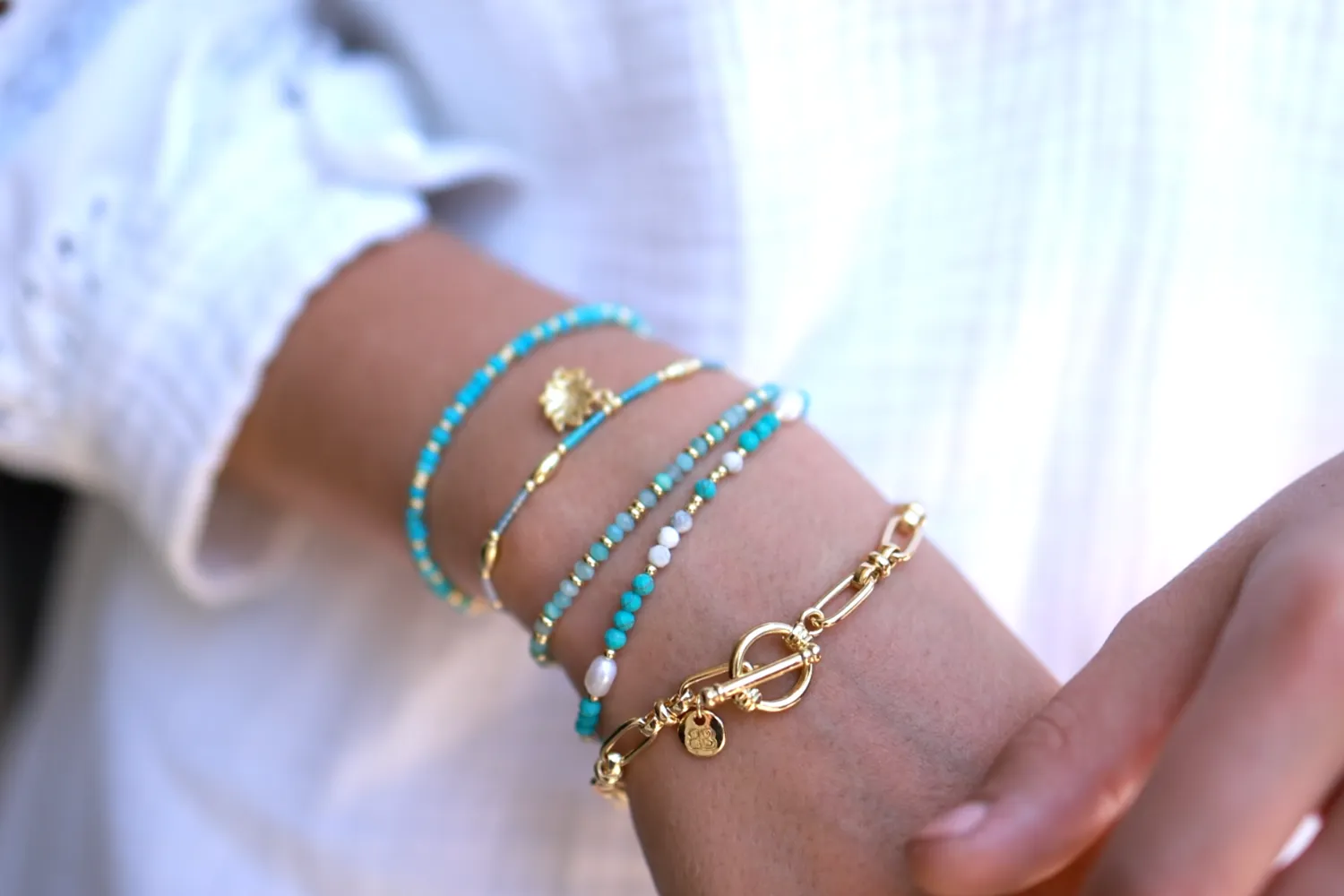 Mystical Turquoise Gold Bracelet